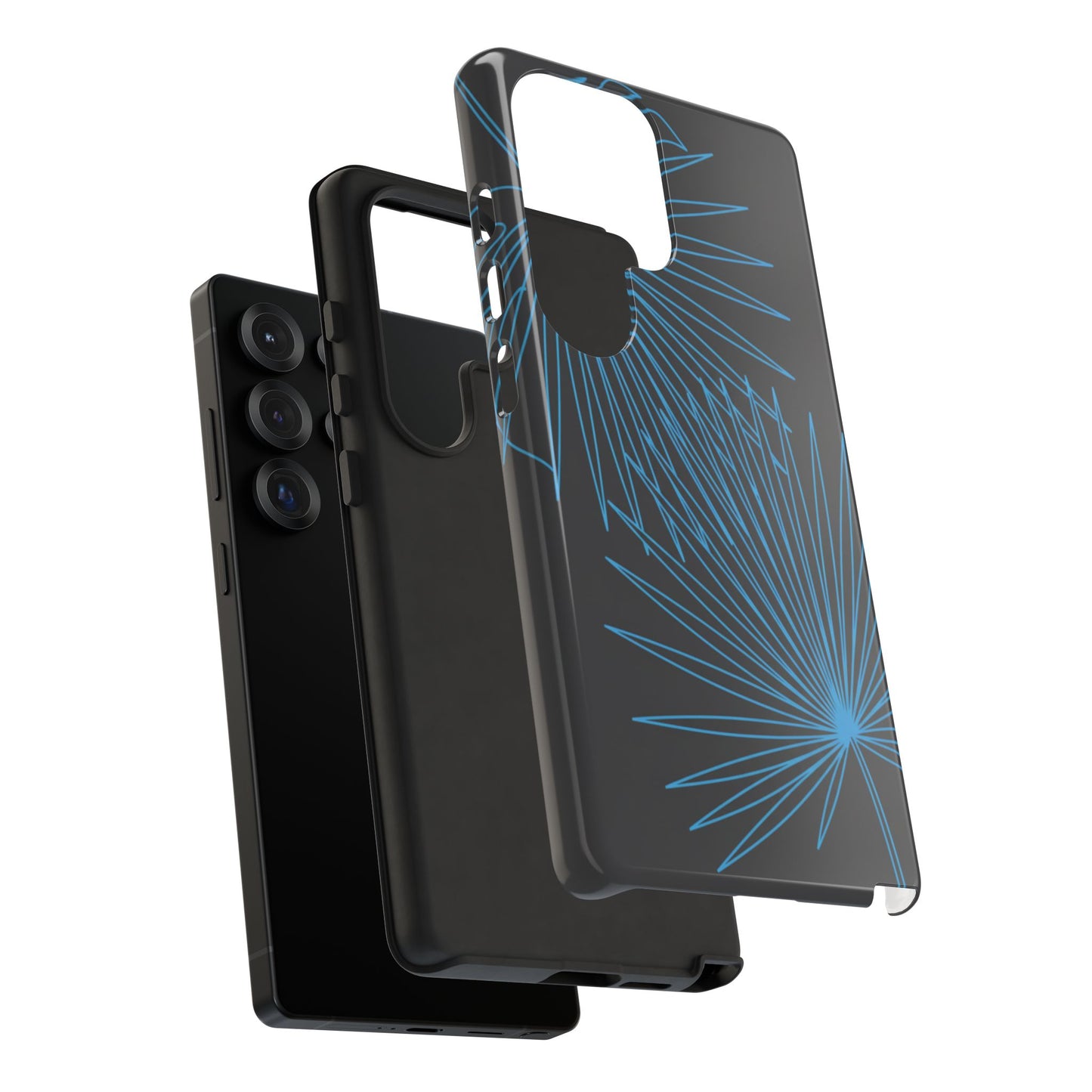 Blue Dandelion Burst Tough Phone Case — Protective Floral iPhone Cover