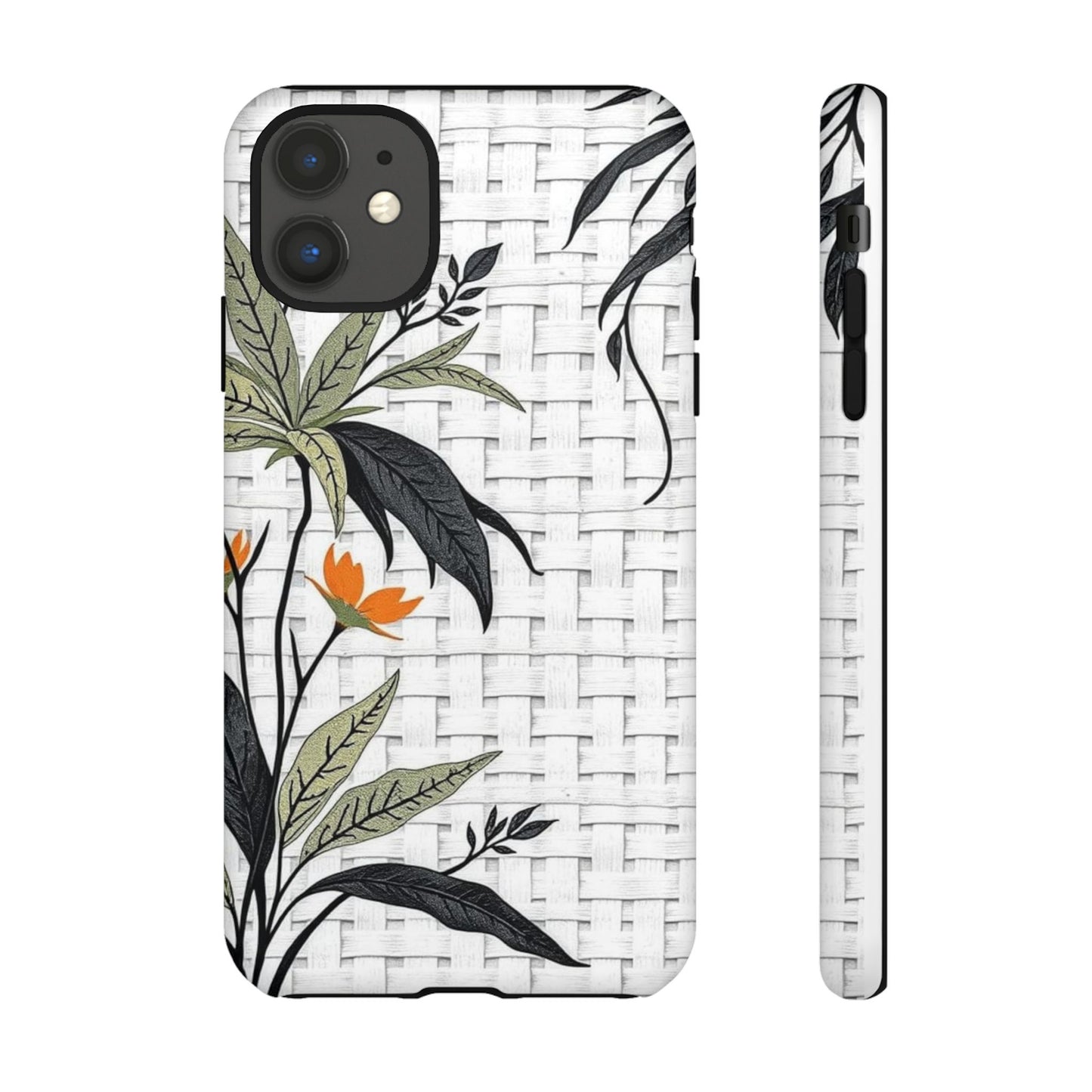 Floral Woven Tough Phone Case — Protective Botanical iPhone Cover