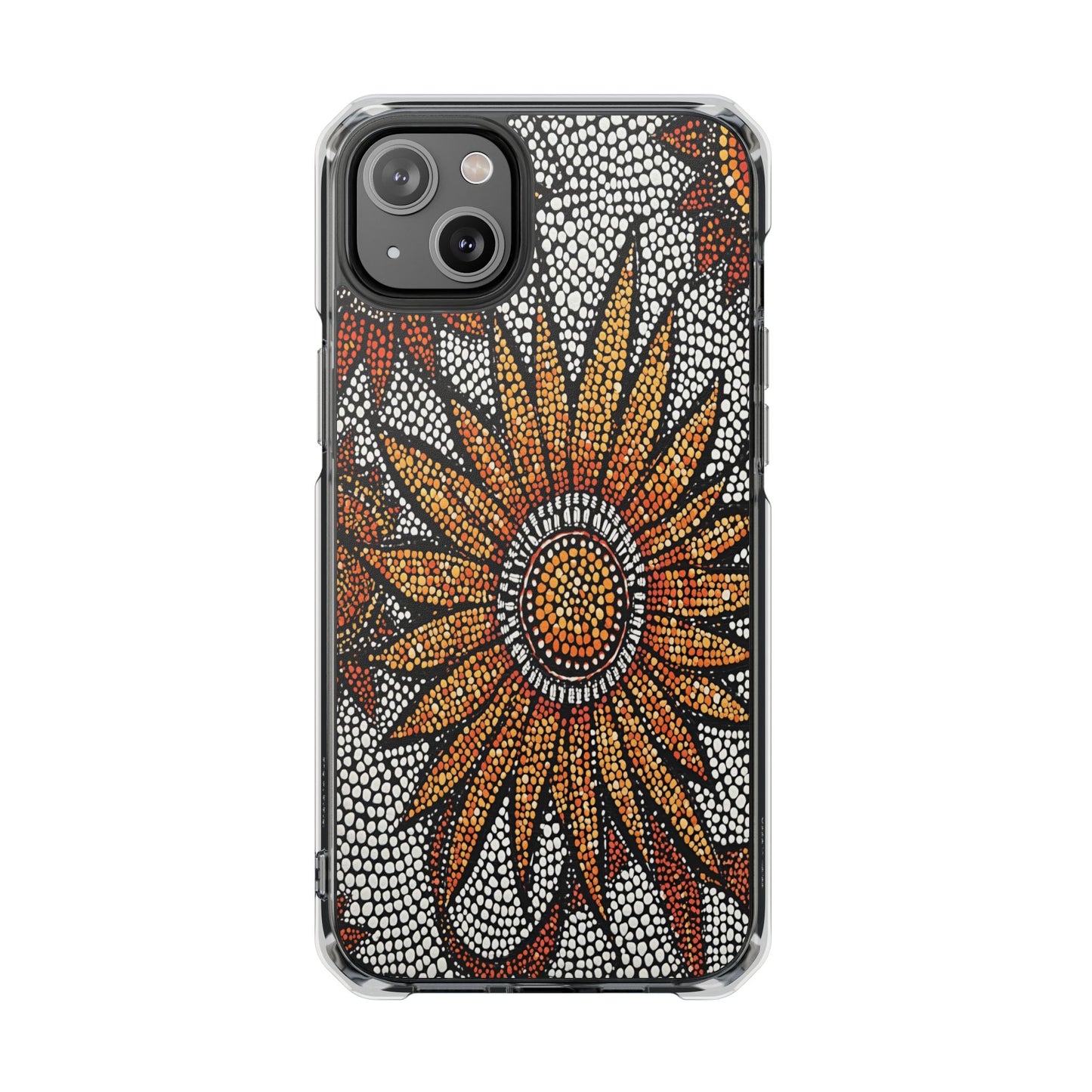 Clear Impact Phone Case — Mosaic Sunflower Magnetic Protective Case