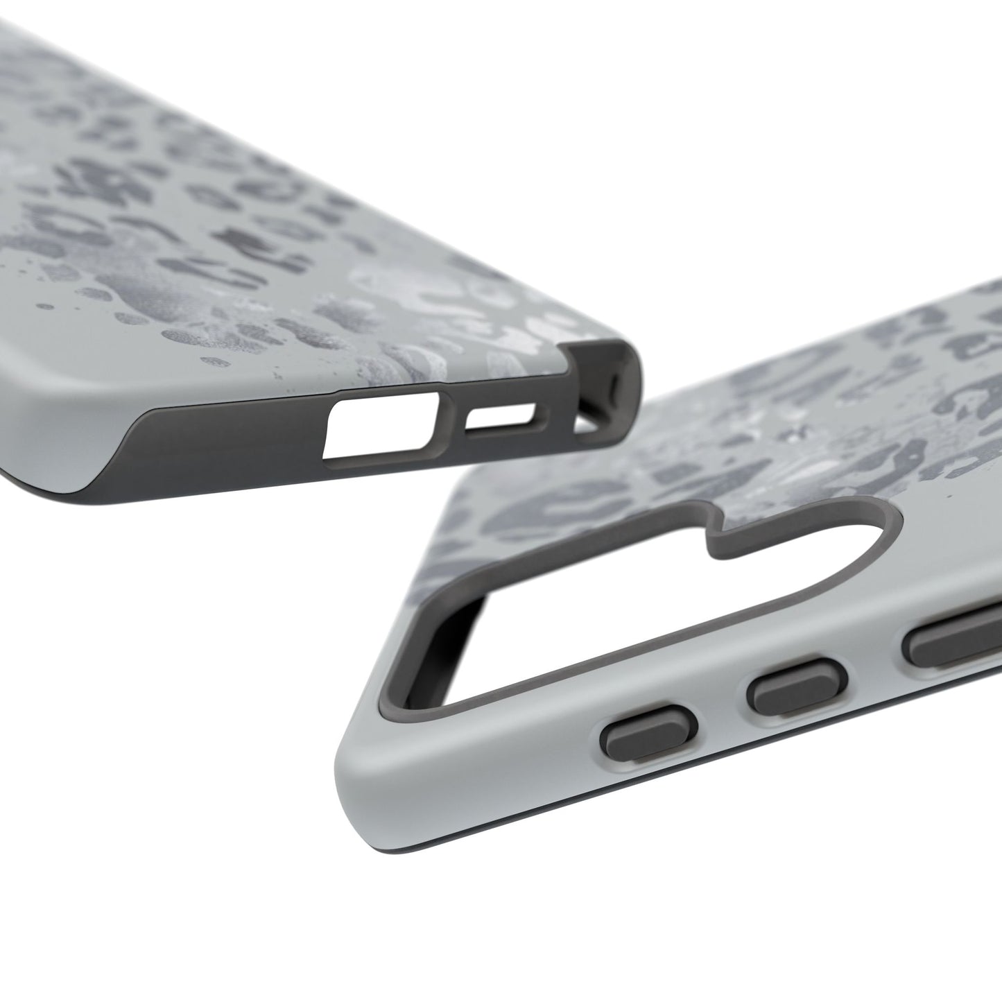 Gray Leopard Print Tough Phone Case