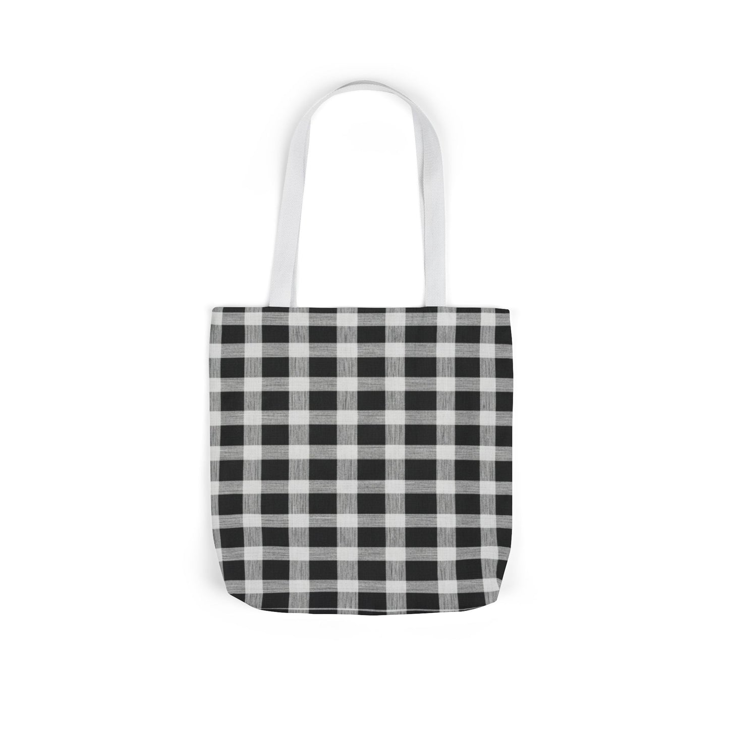 Black Buffalo Check Canvas Tote Bag — Classic Plaid Market Tote