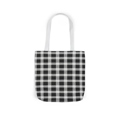 Black Buffalo Check Canvas Tote Bag — Classic Plaid Market Tote