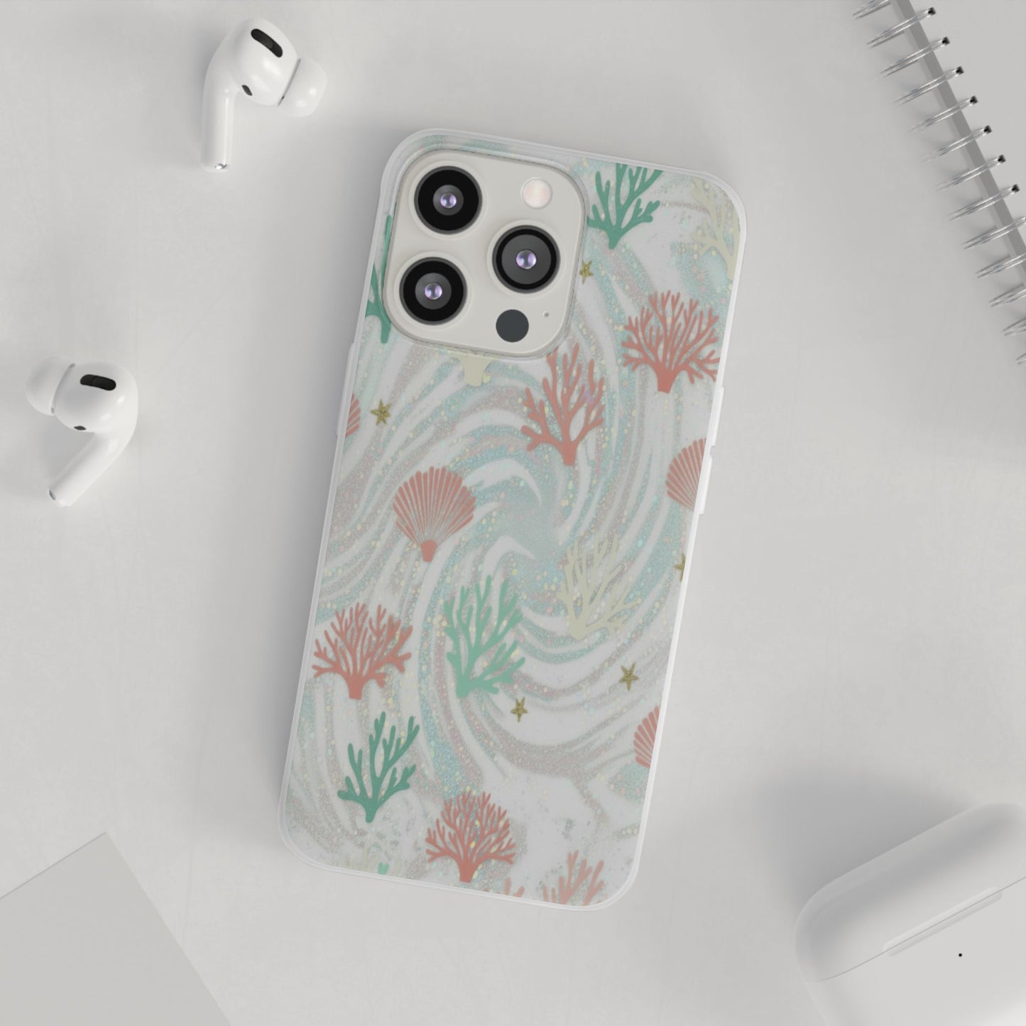 Pastel Seashell Phone Case — Coral Reef Wave iPhone Cover