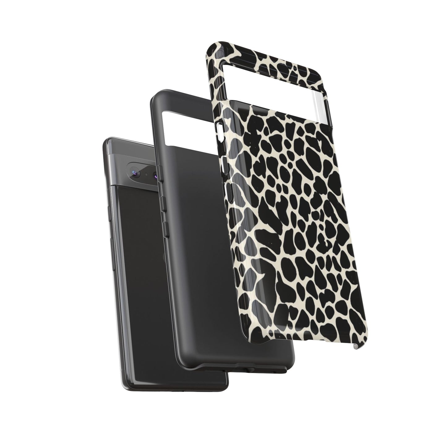 Black and White Cowhide Phone Case — Protective Tough Case