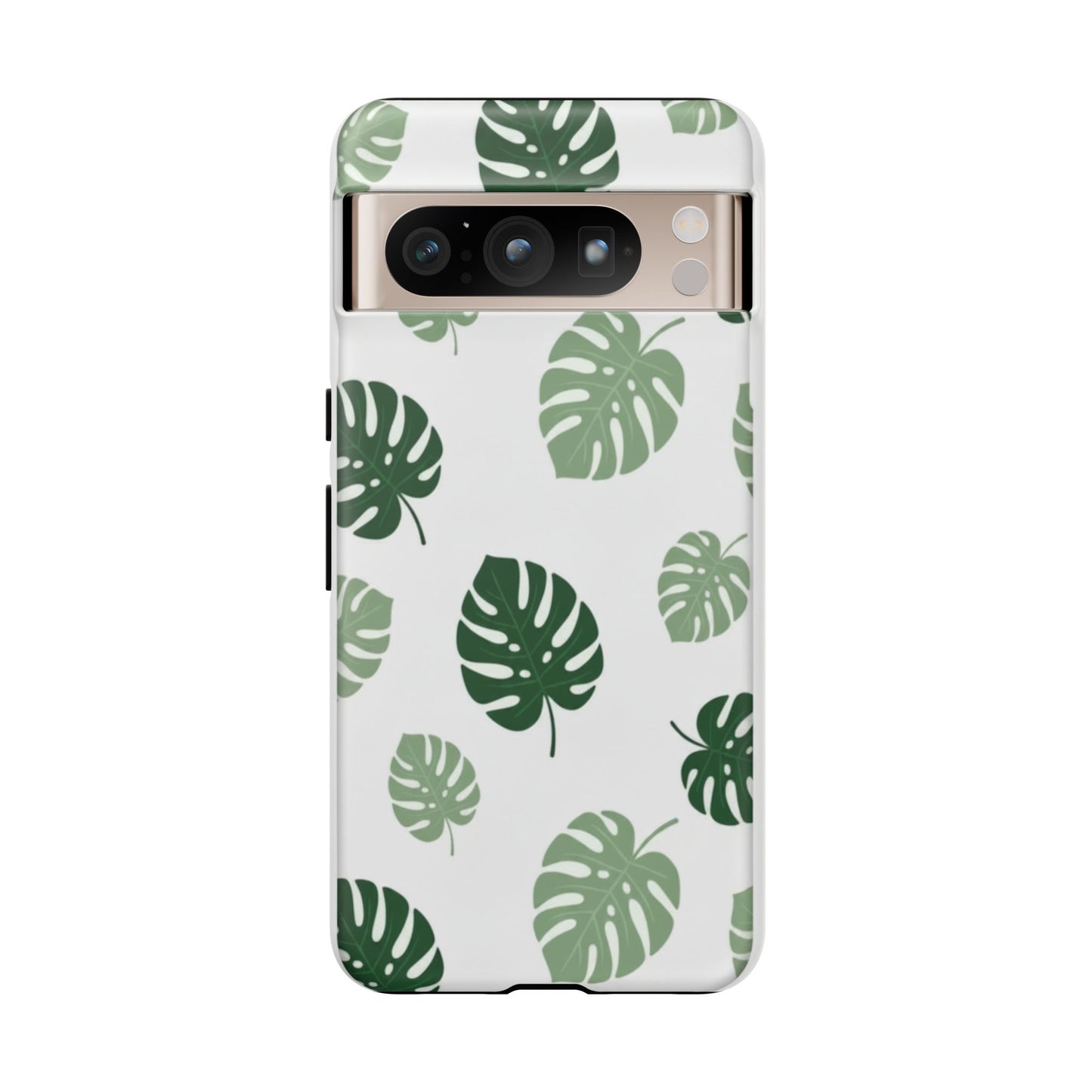 Monstera Leaf Tough Phone Case – Tropical Green Palm Pattern Protective Cover