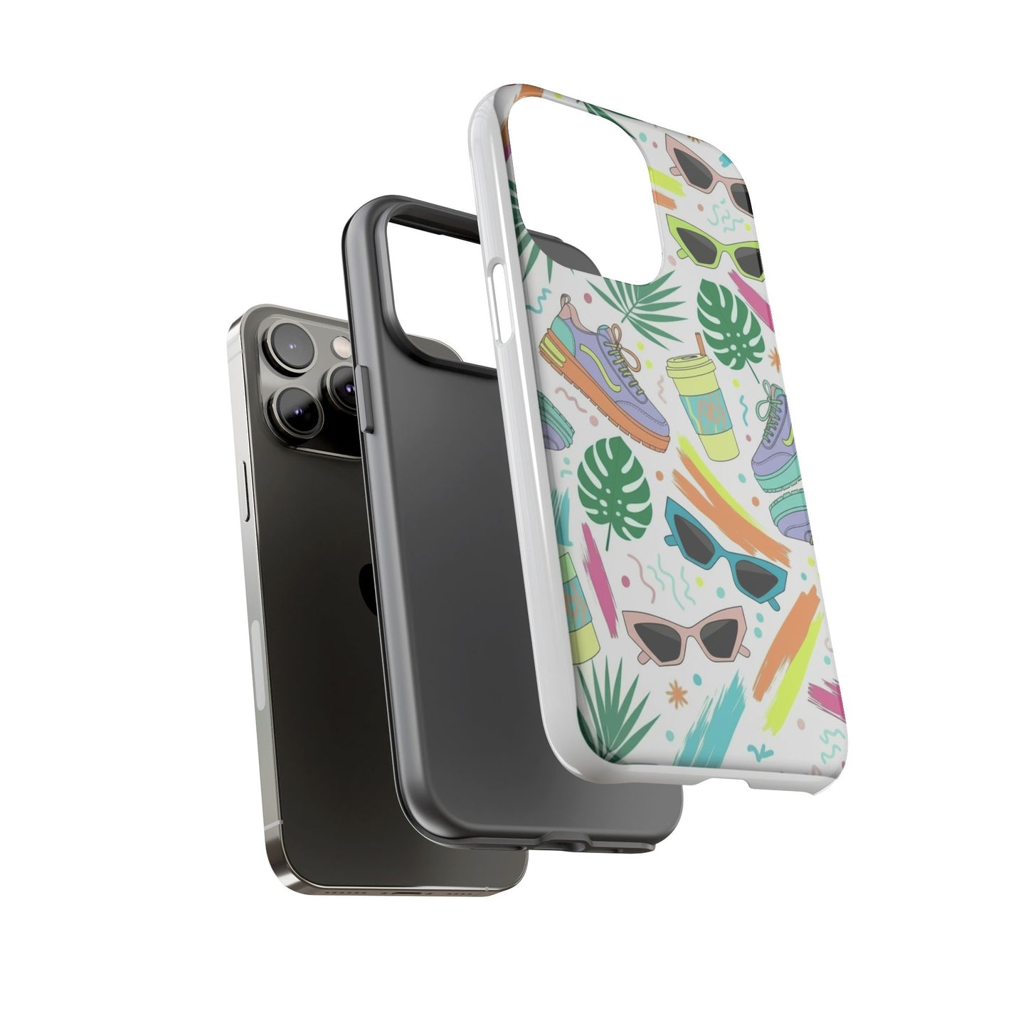 Tough Cases — Colorful Retro Sneakers & Sunglasses Phone Case