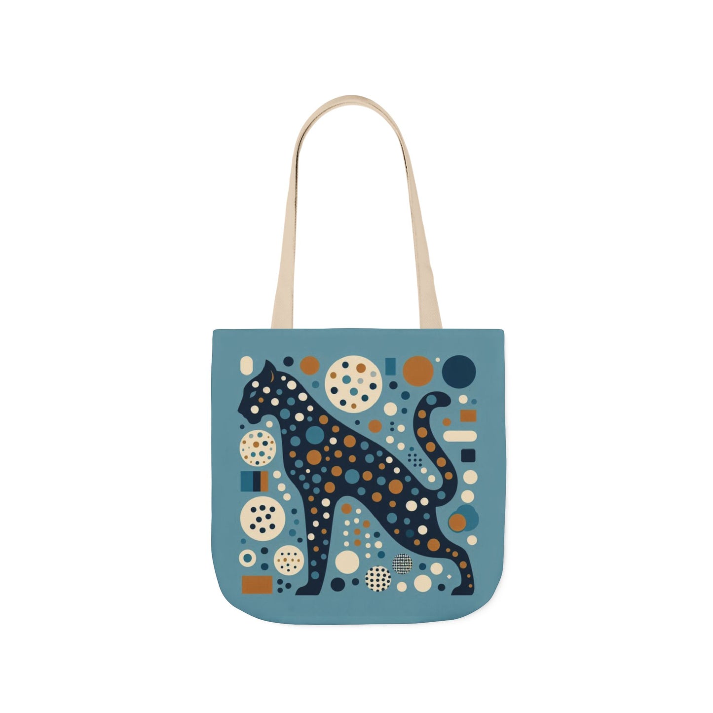 Leopard Canvas Tote — Retro Dot Pattern Eco Bag