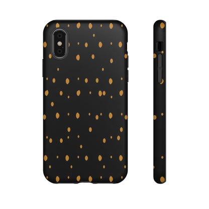 Black & Gold Dot Tough Phone Case — Protective Sparkle Pattern