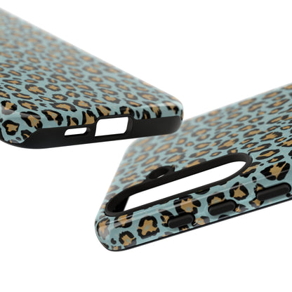 Leopard Print Tough Phone Case - Blue Cheetah Protective Cover