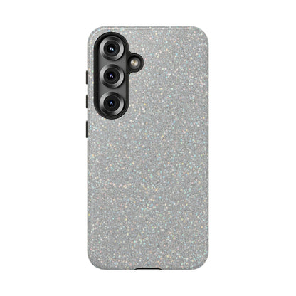 Glitter Silver Tough Phone Case — Sparkling Protective Phone Case