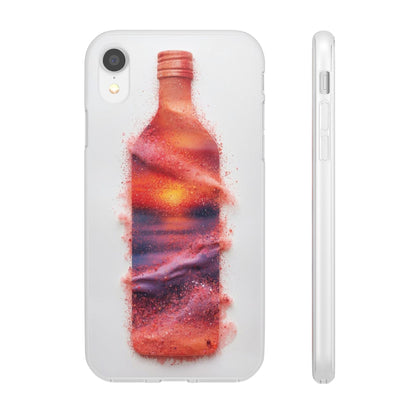 Galaxy Bottle Phone Case — Abstract Cosmic Beverage Design Flexible Case