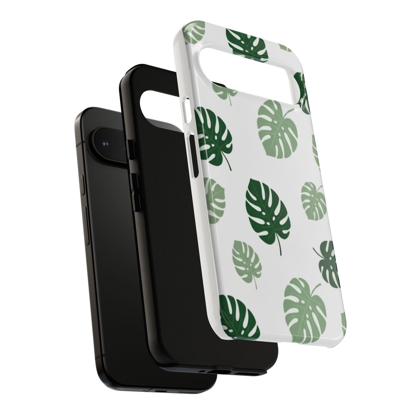 Monstera Leaf Tough Phone Case – Tropical Green Palm Pattern Protective Cover