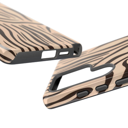 Zebra Stripe Tough Phone Case – Neutral Animal Print Protective Cover