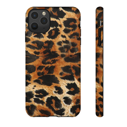 Leopard Print Tough Phone Case – Rugged Protective iPhone Cover