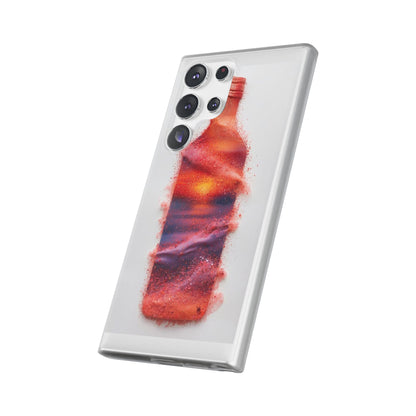 Galaxy Bottle Phone Case — Abstract Cosmic Beverage Design Flexible Case