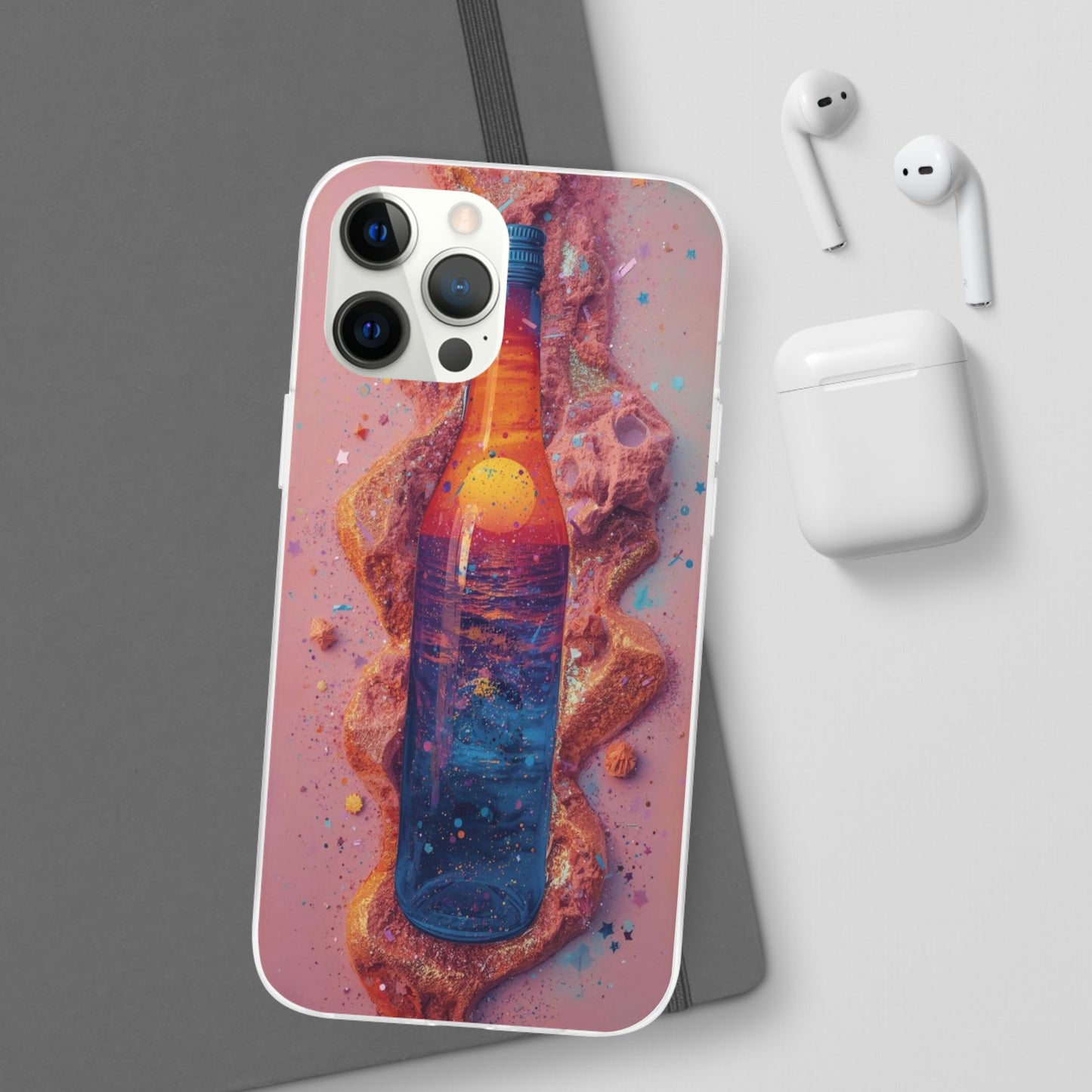 Phone Case — Surreal Sunset Bottle Art Flexible Protective Cover