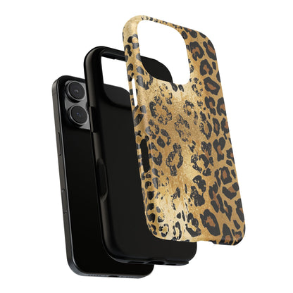 Leopard Print Tough Phone Case — Durable Protective iPhone Cover