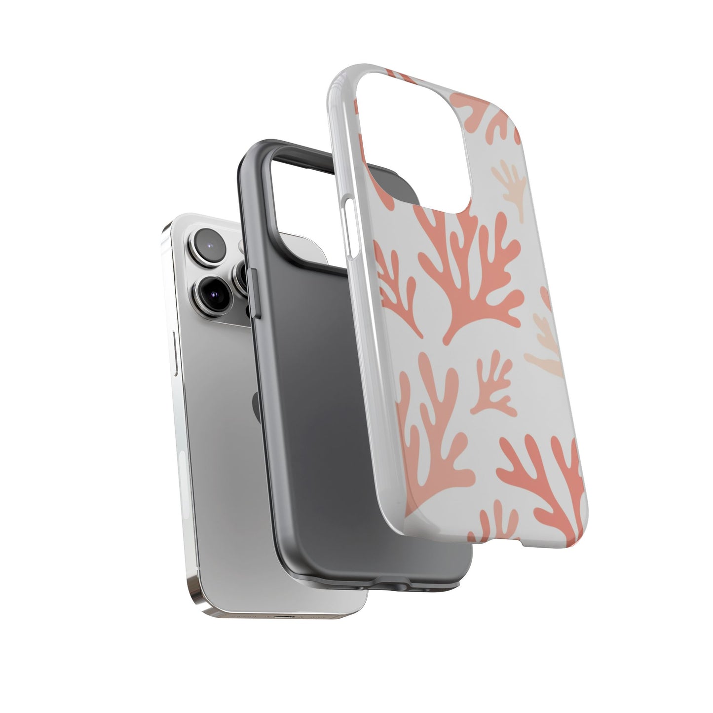 Coral Reef Pattern Tough Phone Case — Pink Beachy Protective Cover