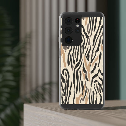 Zebra Stripe Phone Case – Neutral Animal Print Flexi Case