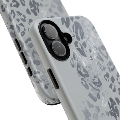 Gray Leopard Print Tough Phone Case
