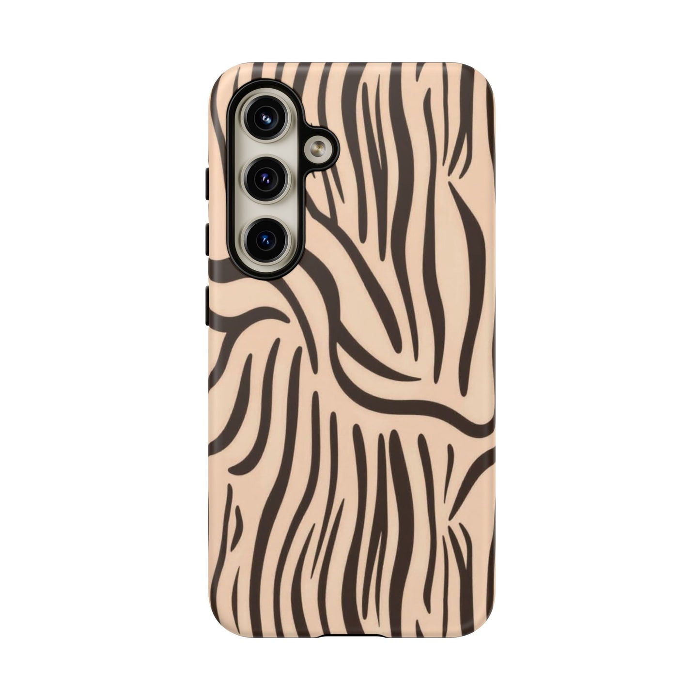 Zebra Stripe Tough Phone Case – Neutral Animal Print Protective Cover