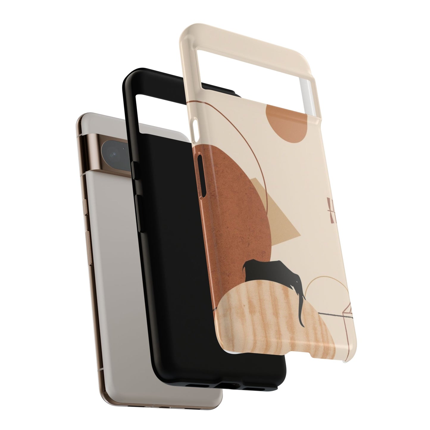 Abstract Earth Tones Phone Case — Minimal Geometric Design