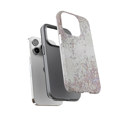 Butterfly Glitter Tough Phone Case — Floral Sparkle Protective Case