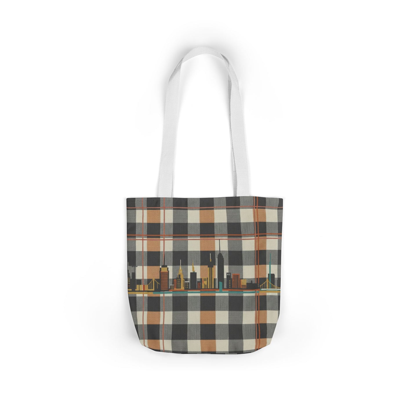 Plaid City Skyline Canvas Tote — Urban Plaid Eco Shopper