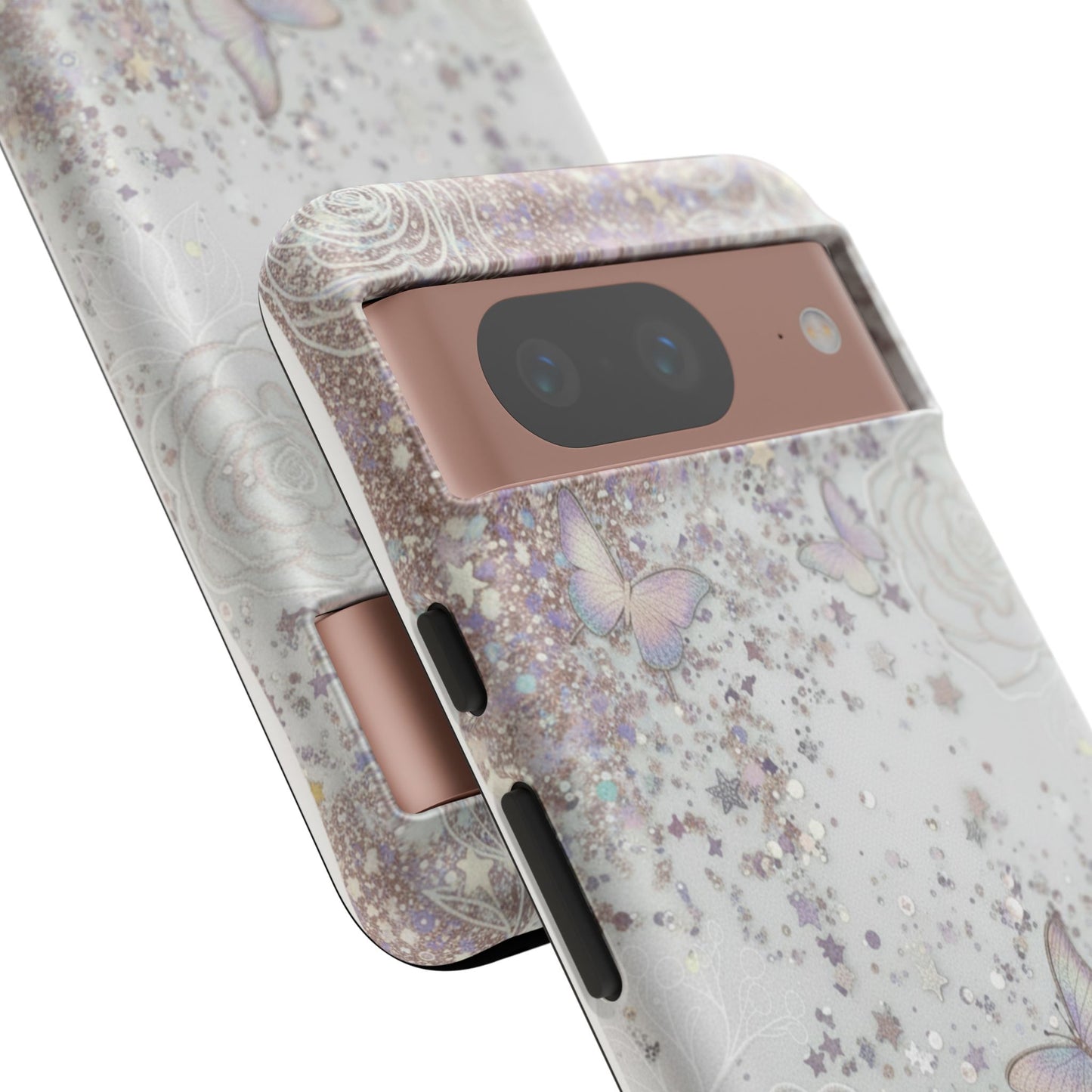 Butterfly Glitter Tough Phone Case — Floral Sparkle Protective Case