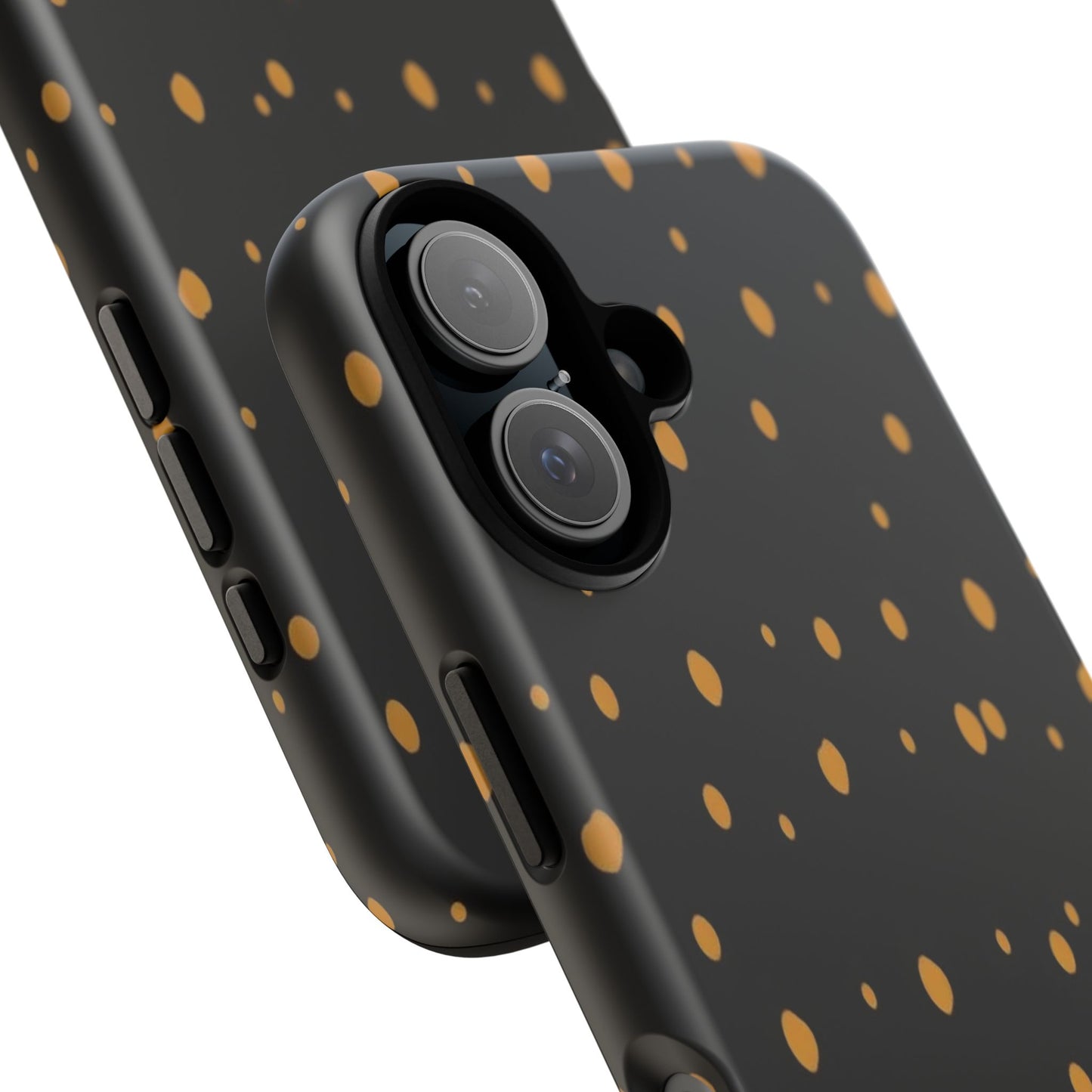 Black & Gold Dot Tough Phone Case — Protective Sparkle Pattern