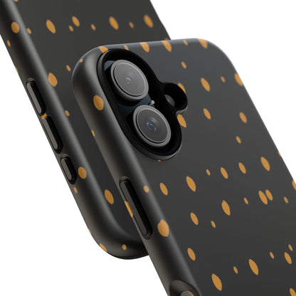 Black & Gold Dot Tough Phone Case — Protective Sparkle Pattern
