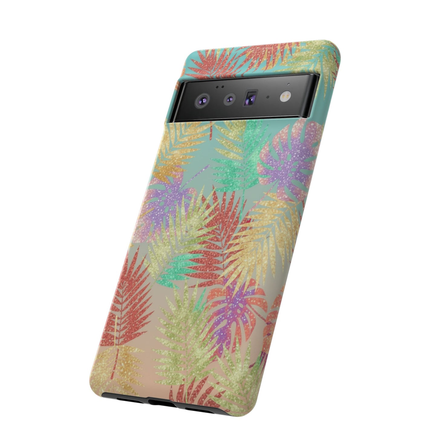 Tropical Palm Leaf Tough Phone Case – Colorful Pastel Botanical Protection