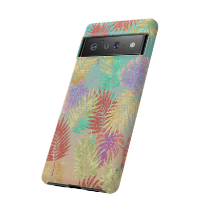 Tropical Palm Leaf Tough Phone Case – Colorful Pastel Botanical Protection