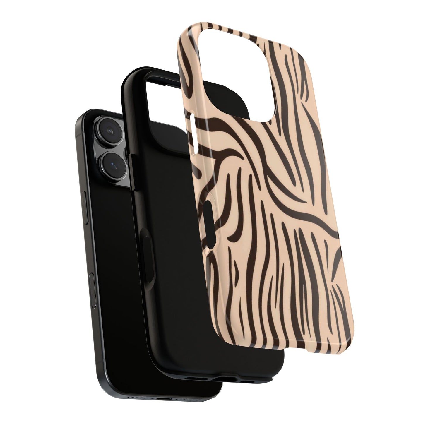 Zebra Stripe Tough Phone Case – Neutral Animal Print Protective Cover