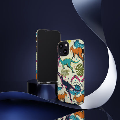 Tough Cases — Colorful Surfing Kangaroo Phone Case