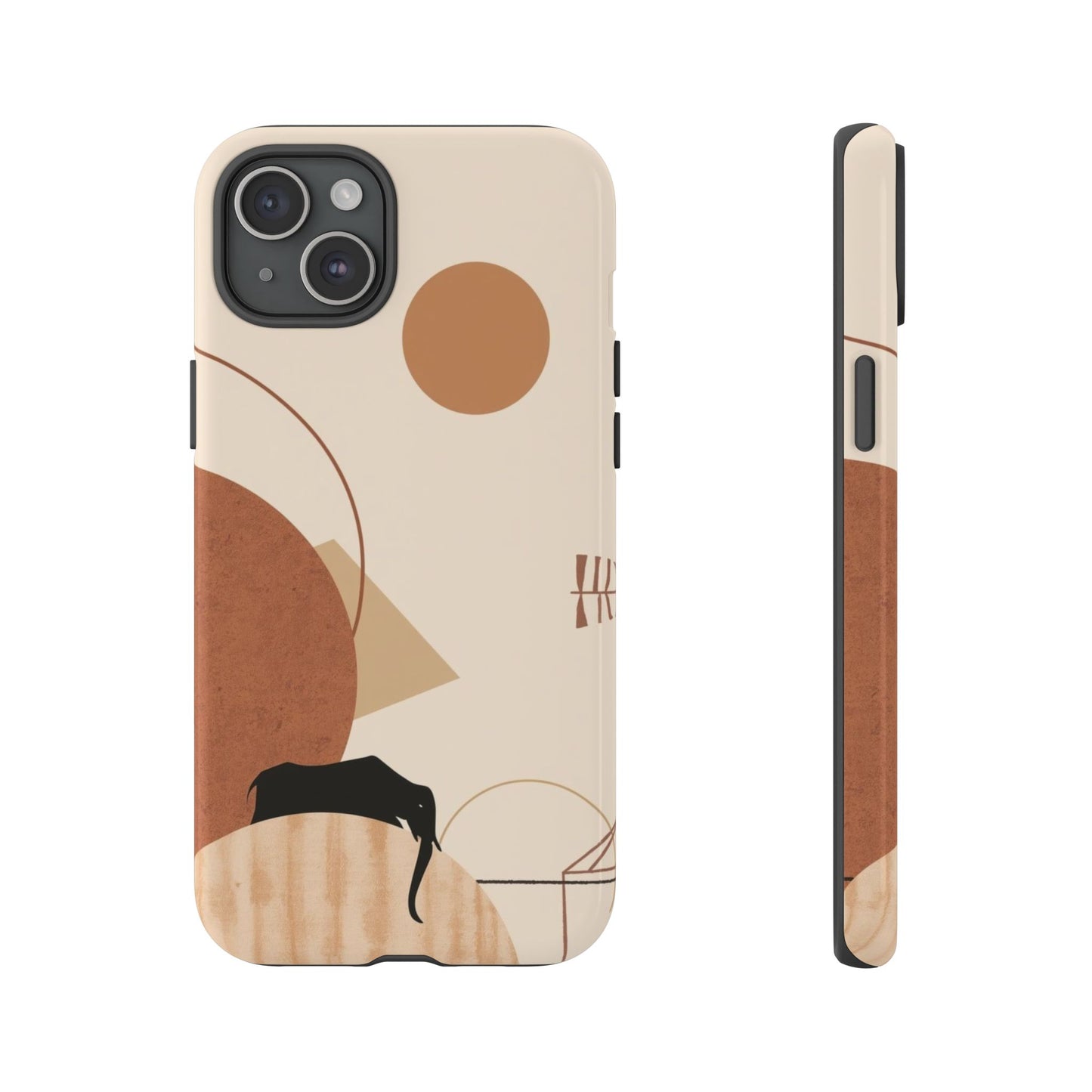 Abstract Earth Tones Phone Case — Minimal Geometric Design