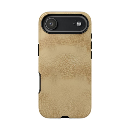 Tan Distressed Leather Texture Phone Case — Rugged Protective iPhone Cover