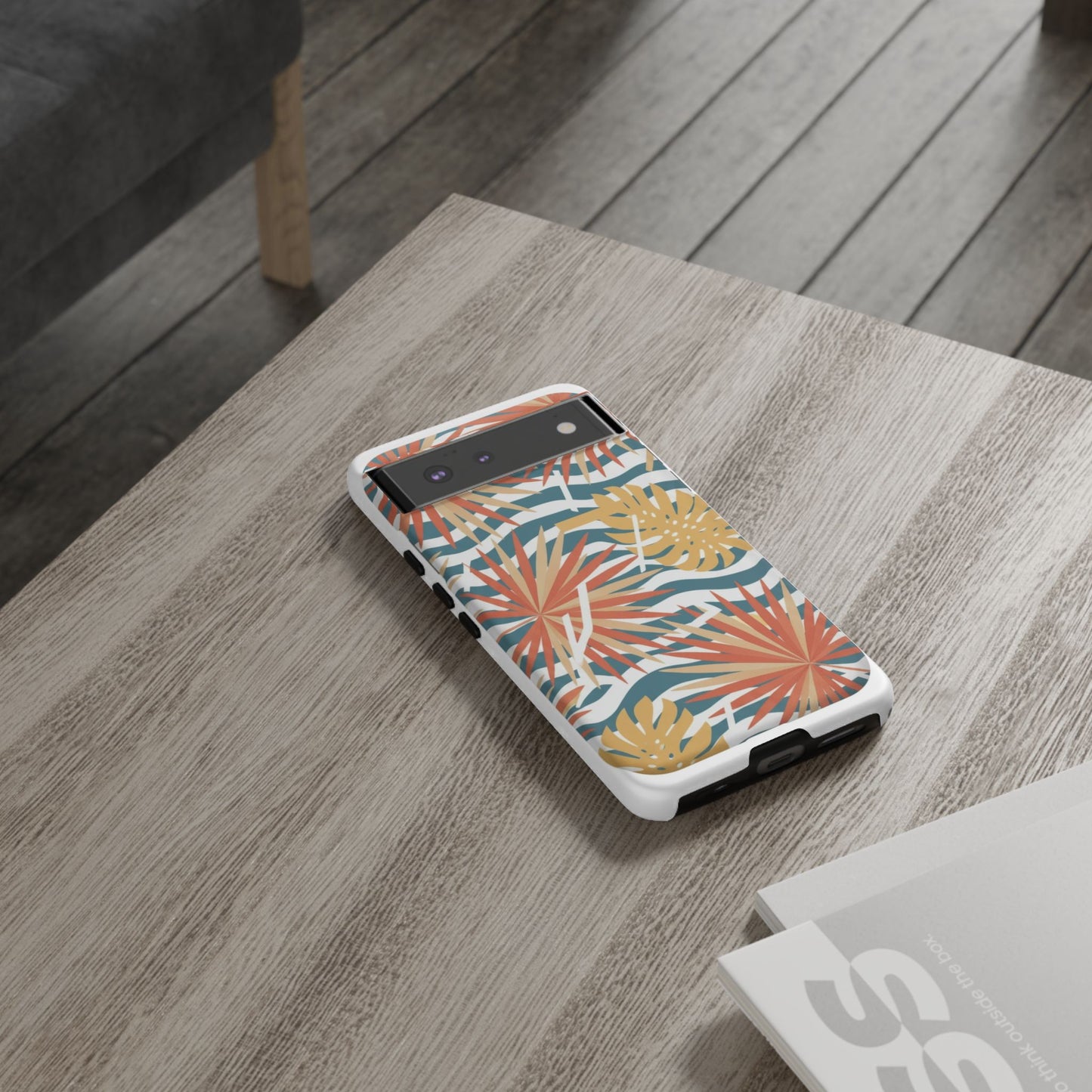 Tropical Palm Tough Phone Case – Retro Wave Floral Protective Cover