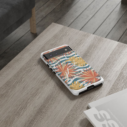 Tropical Palm Tough Phone Case – Retro Wave Floral Protective Cover