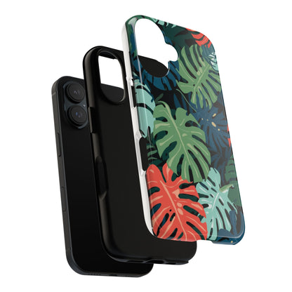 Tropical Monstera Phone Case — Colorful Leaf Protective Tough Case