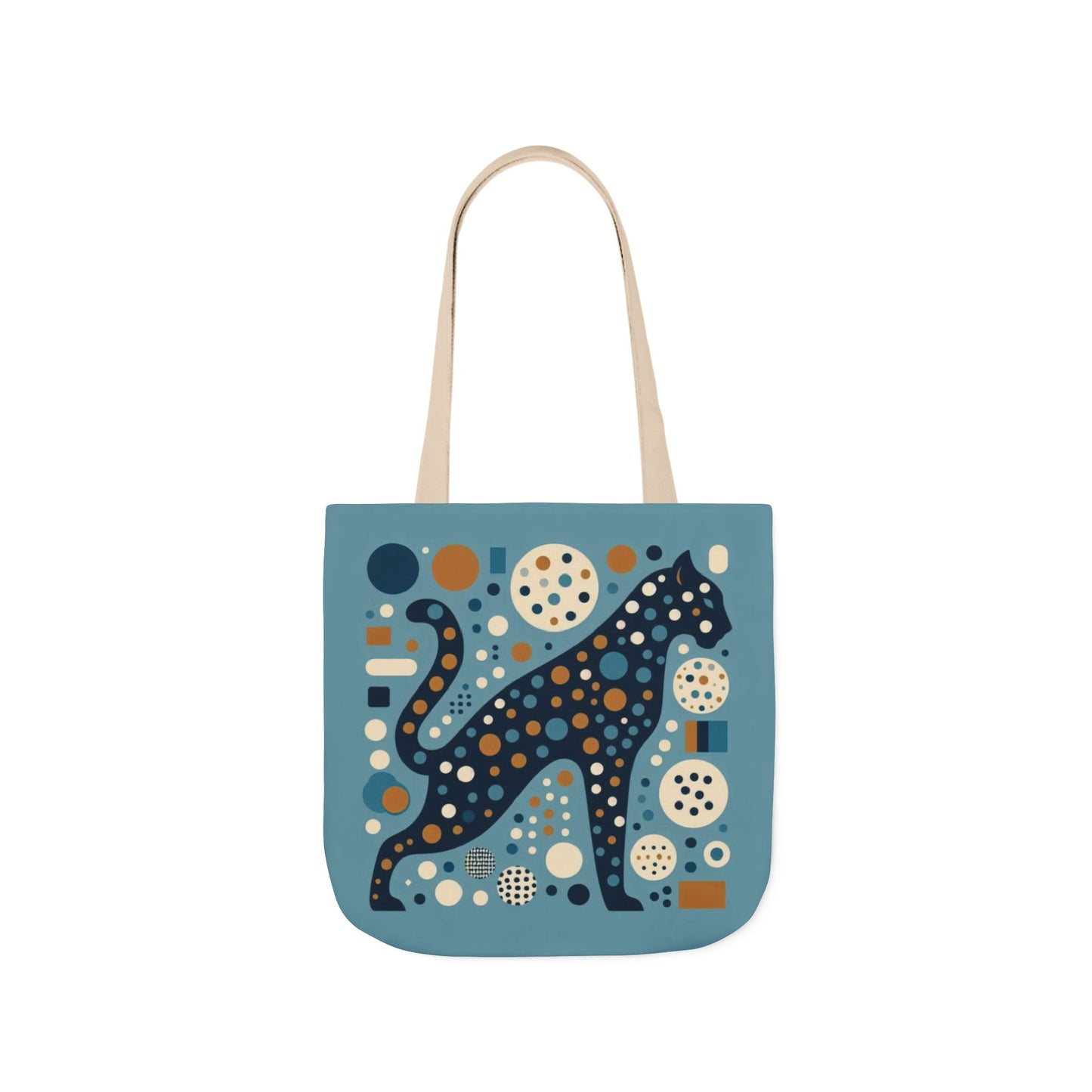 Leopard Canvas Tote — Retro Dot Pattern Eco Bag