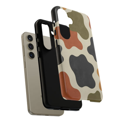 Retro Abstract Camouflage Phone Case — Earth Tone Tough Case