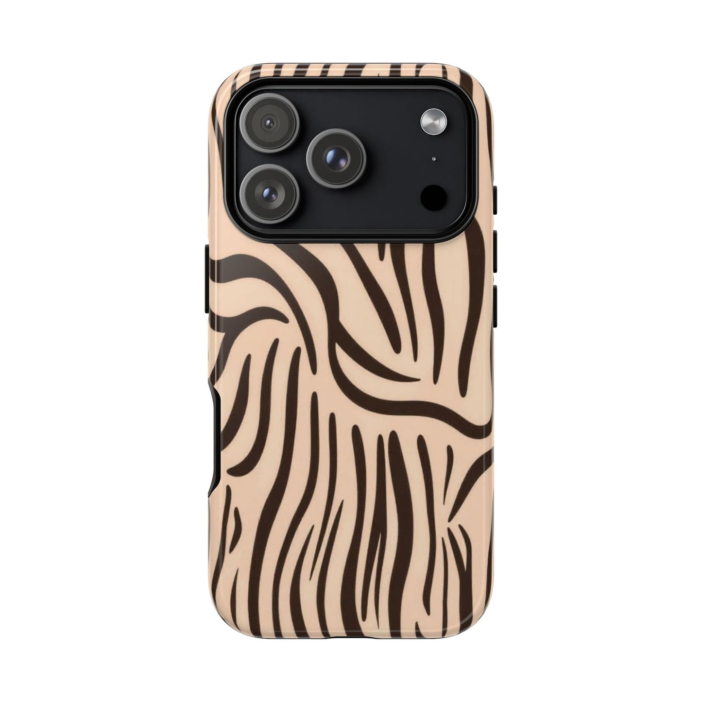 Zebra Stripe Tough Phone Case – Neutral Animal Print Protective Cover