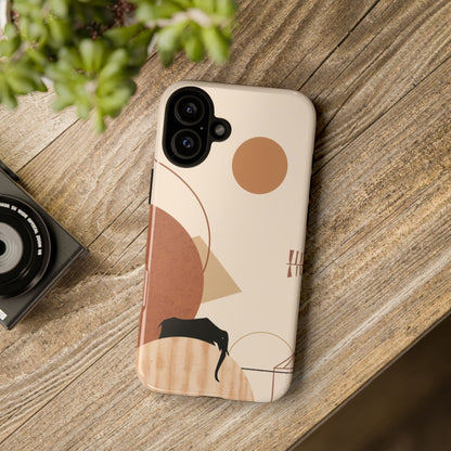 Abstract Earth Tones Phone Case — Minimal Geometric Design