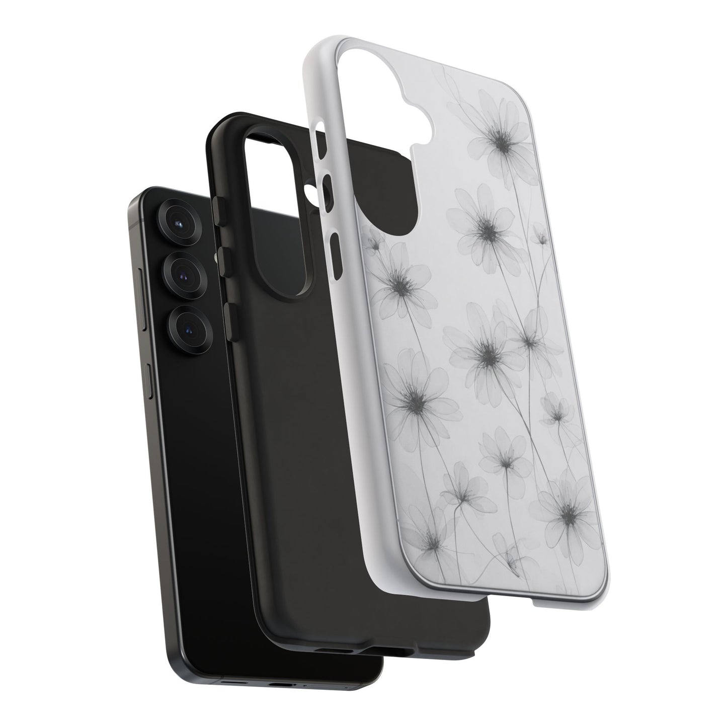 Tough Case — Black & White Floral Tough Phone Case