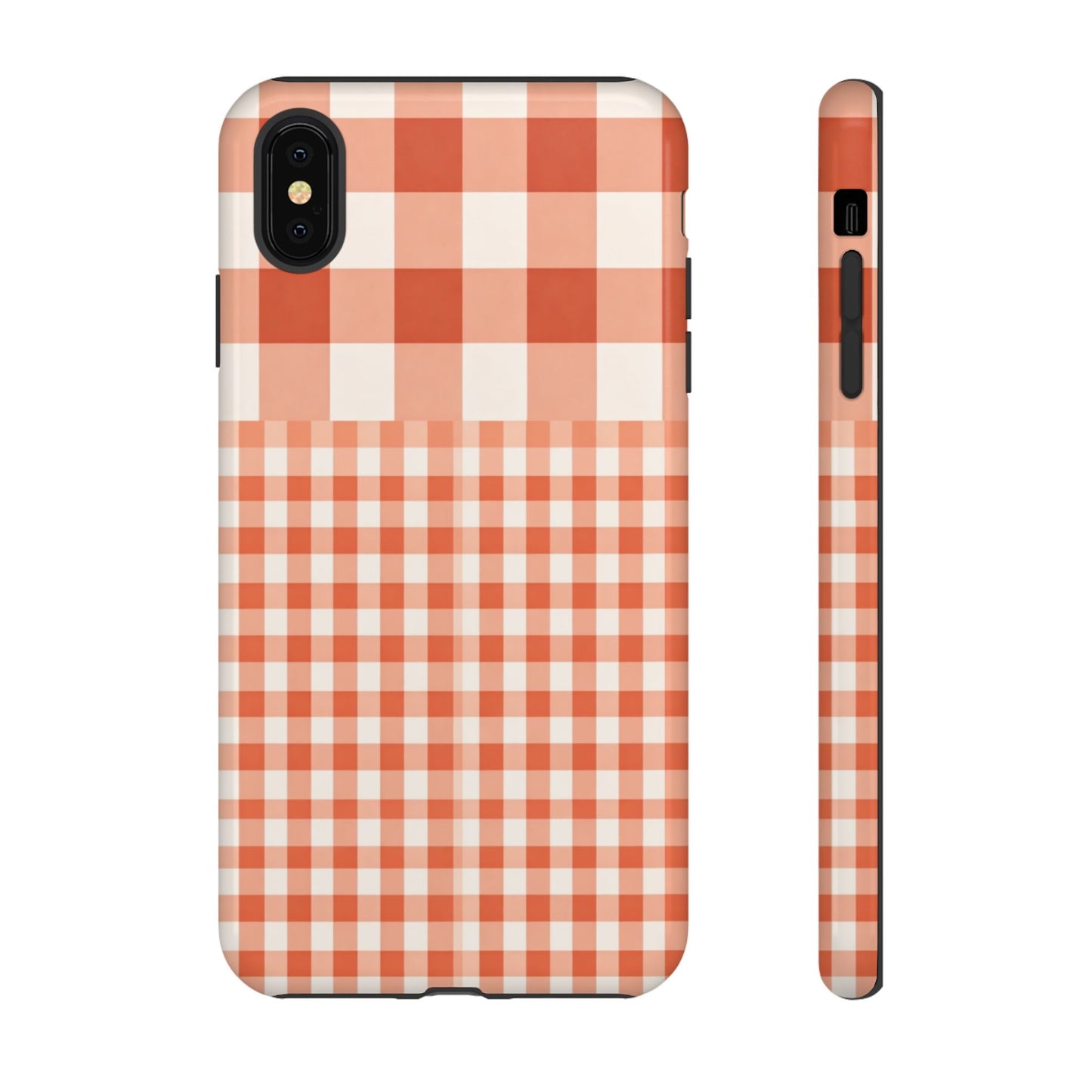 Buffalo Check Tough Phone Case — Orange Gingham Protective Cover