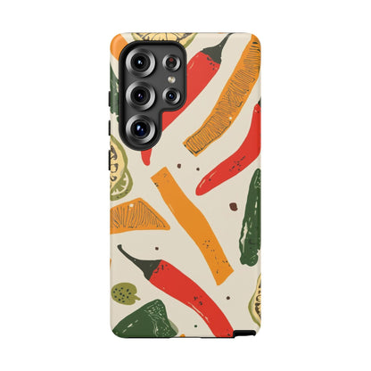 Spicy Peppers Phone Case – Colorful Chili, Lime & Citrus Pattern