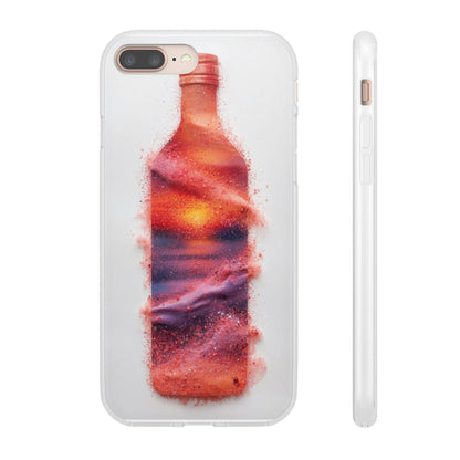 Galaxy Bottle Phone Case — Abstract Cosmic Beverage Design Flexible Case