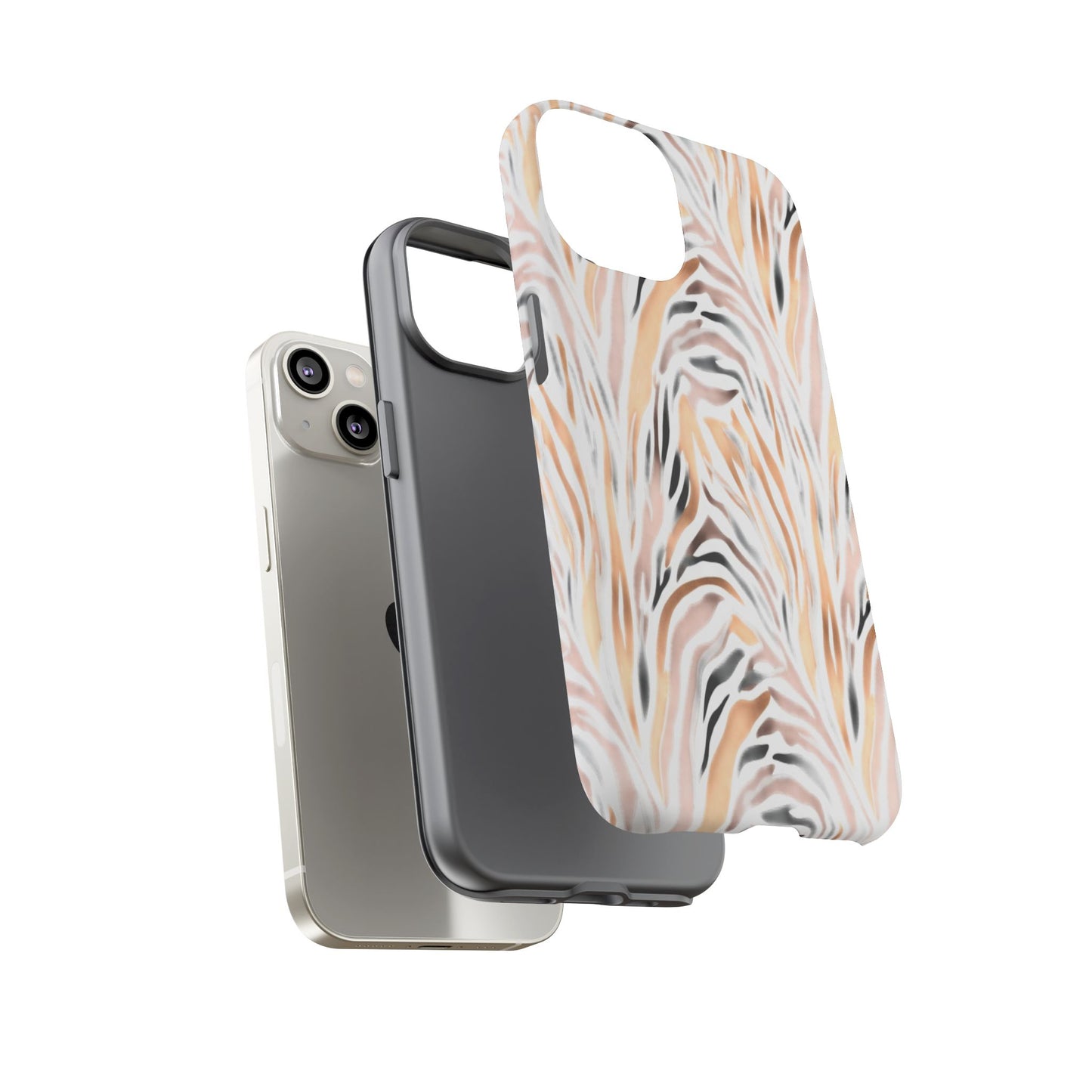 Tough Case — Neutral Watercolor Tiger Stripe Phone Case
