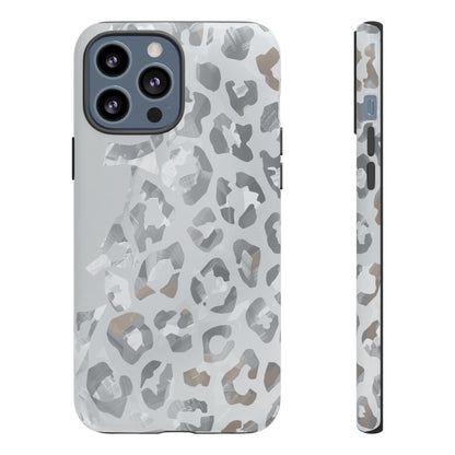 Silver Leopard Tough Phone Case